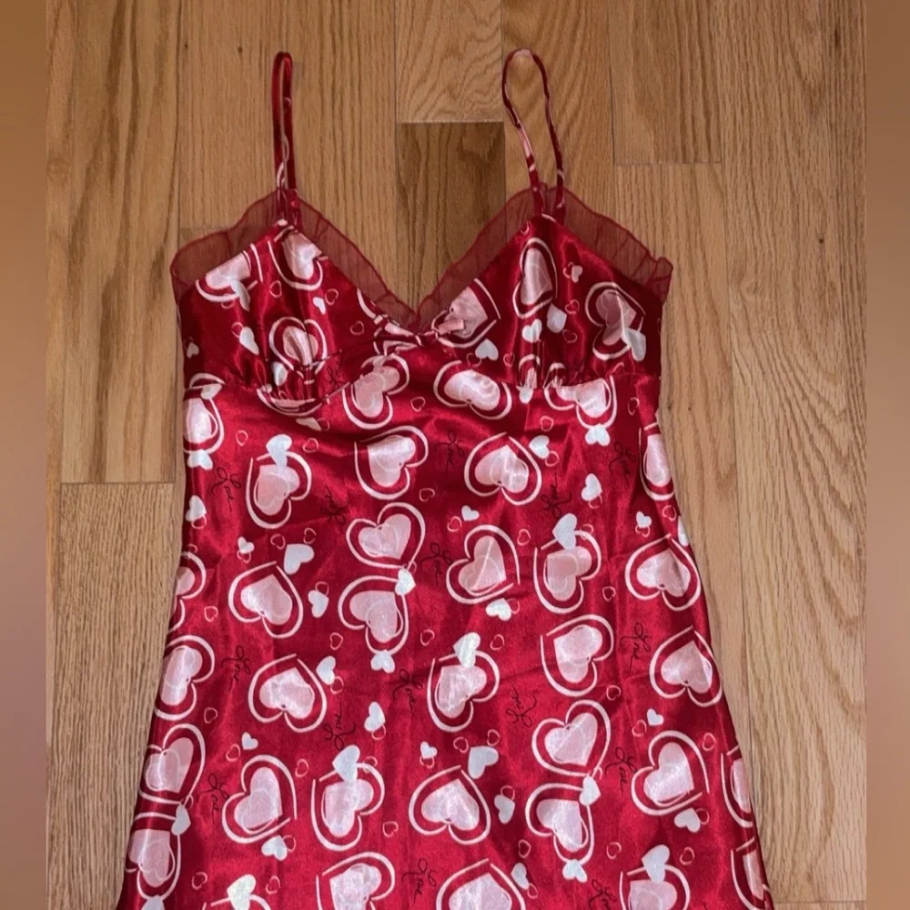 Jaclyn Smith Red Heart Print Chemise